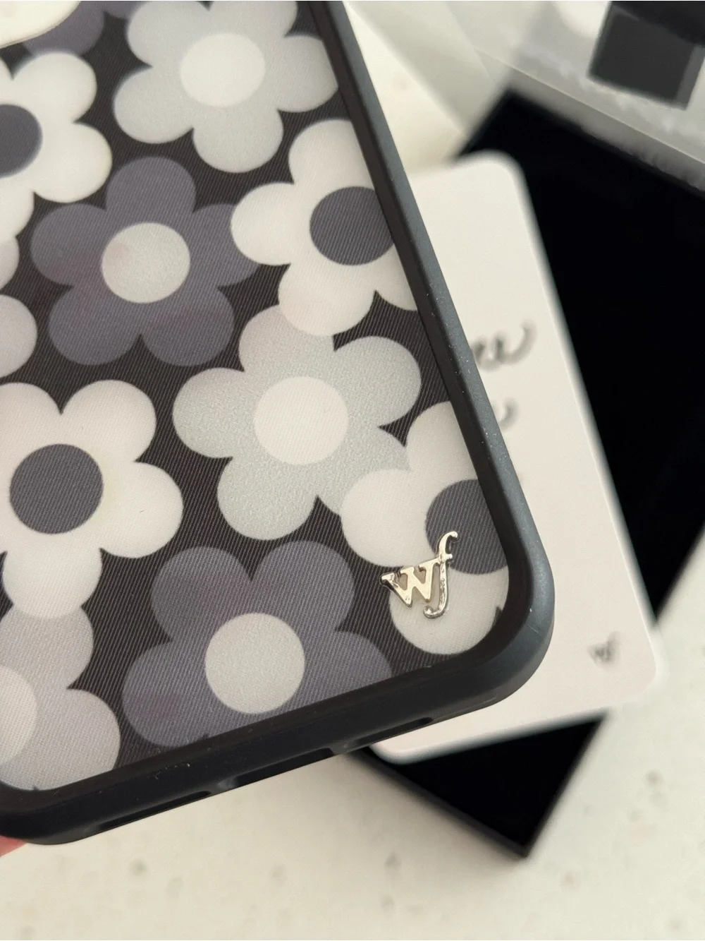 Wildflowers Black and White Floral iPhone Case - Daisy Pattern